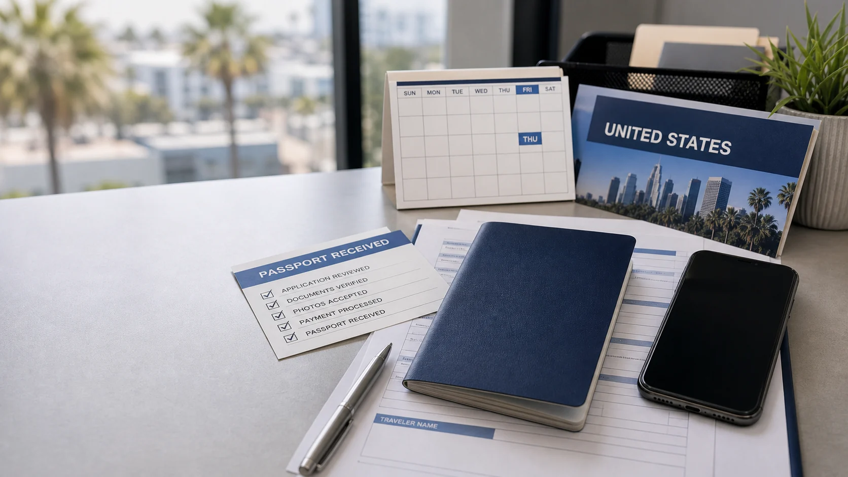 Passport and travel documents ready before urgent international travel